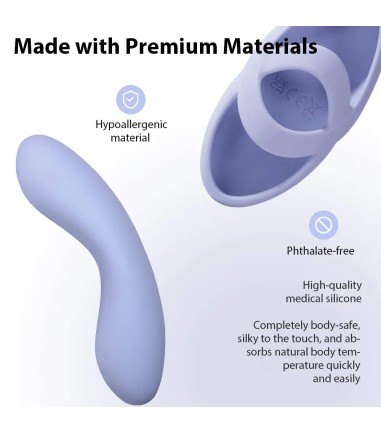 Svakom - Echo 2, Flexible Finger Vibrator, Blue, helt i silikon