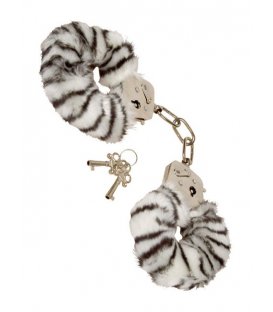 Handbojor med fluff - zebra