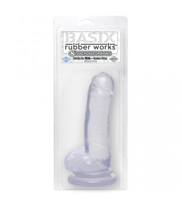 Basix - 8” Suction Cup Dong, klar