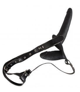 Double Strap-On. Black Silicone
