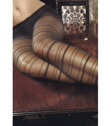 Baci - Black Horizontal Striped Pantyhose