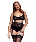 Baci - Peekaboo Lace Bra, Cincher & Panty