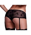 Baci - Black Rose Open Crotch Boyshort Panty