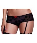 Baci - Black Rose Open Crotch Boyshort Panty