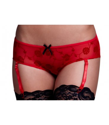 Baci - Red Rose Open Crotch Boyshort Panty