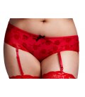 Baci - Red Rose Open Crotch Boyshort Panty