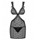 Obsessive - Swanita chemise & thong, Black