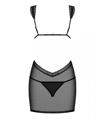 Obsessive - Swanita chemise & thong, Black