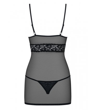 Obsessive - 812 chemise & thong, Black