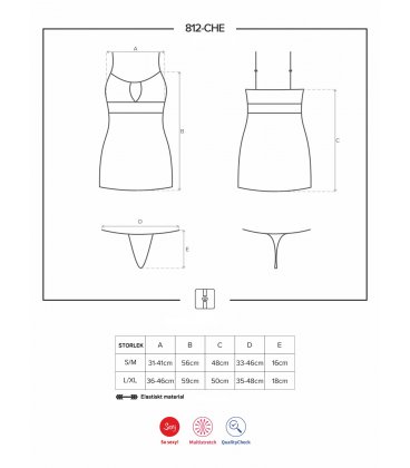 Obsessive - 812 chemise & thong, Black