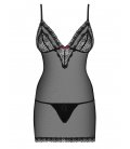 Obsessive - 820 chemise & thong, Black