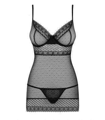 Obsessive - 817 chemise & thong, Black