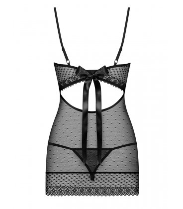Obsessive - 817 chemise & thong, Black
