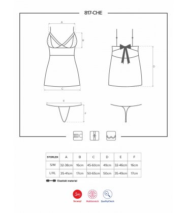 Obsessive - 817 chemise & thong, Black