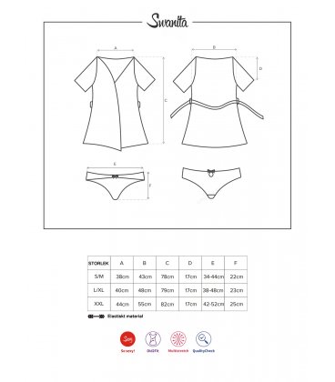 Obsessive - Swanita Robe & Panties, Black