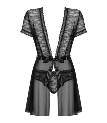 Obsessive - Swanita Robe & Panties, Black