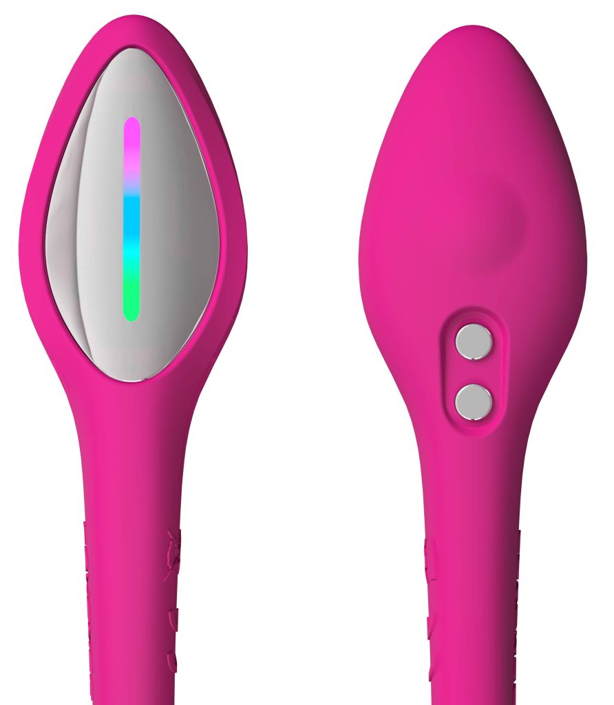 Lovense Lush 4, svans med laddkontakt, knapp och LED-slinga