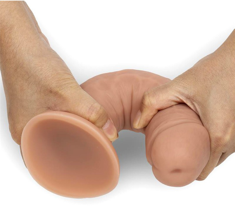 En mycket böjbar dong, utan sugpropp i Liquid Silicone